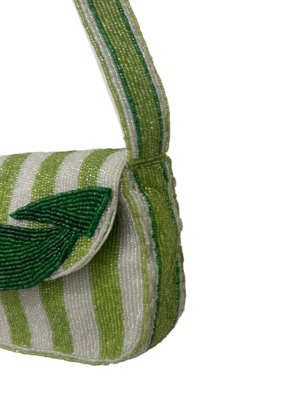 Hand Made In India Beaded Bag Floral Tulip Flower Striped NWT - Picture 4 of 5